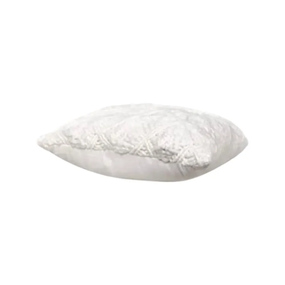 Square Heathered Macrame Throw Toss Pillow by Opalhouse, White 18